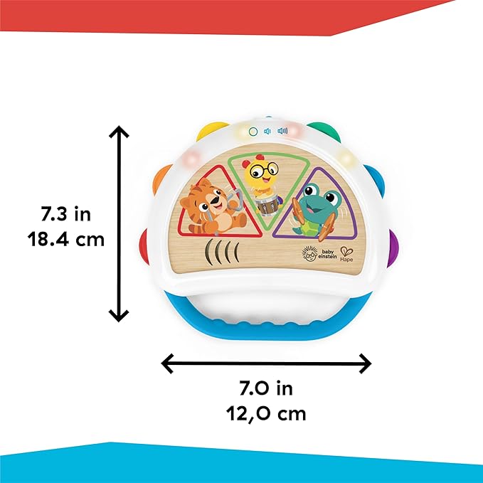 Baby Einstein + Hape Tap & Shake Magic Touch Tambourine, Ages 6 Months and Up