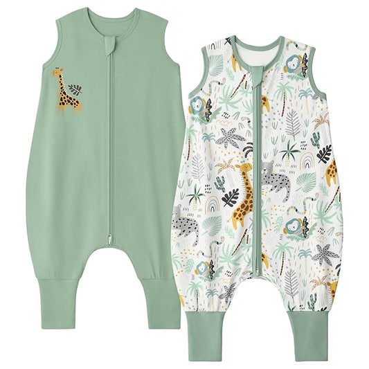 Yoofoss Toddler Sleep Sack with Feet 24-36 Months 100% Organic Cotton Baby Sleep Sack with Legs Toddler Wearable Blanket with 2-Way Zipper