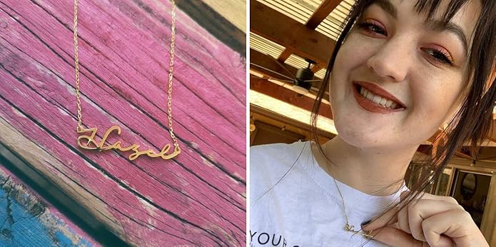 Personalized Name Necklace | Sterling Silver/Stainless Steel | 14 Fonts, 4 Colors, 5 Chains | Tarnish-Free, Handmade Gift for Women: Mom, Daughter, Sister | Ideal for Birthday, Mother's Day,Christmas