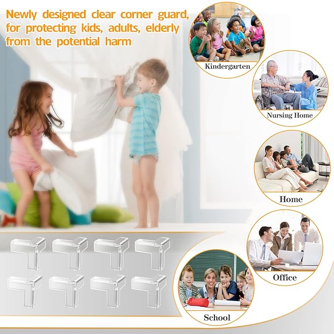 32 Pack Corner Protectors for Baby, Clear Corner Guards Table Corner Protector, Corner Bumpers Covers, Furniture & Sharp Corner Baby Proofing, T-Shaped