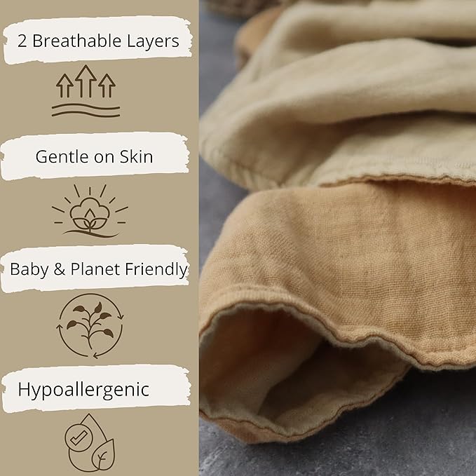 Leyl&Ari Basic Toddler Blanket | Organic Baby Blanket for Boys Girls | Gender Neutral Newborn Essentials (Sand/Cream)