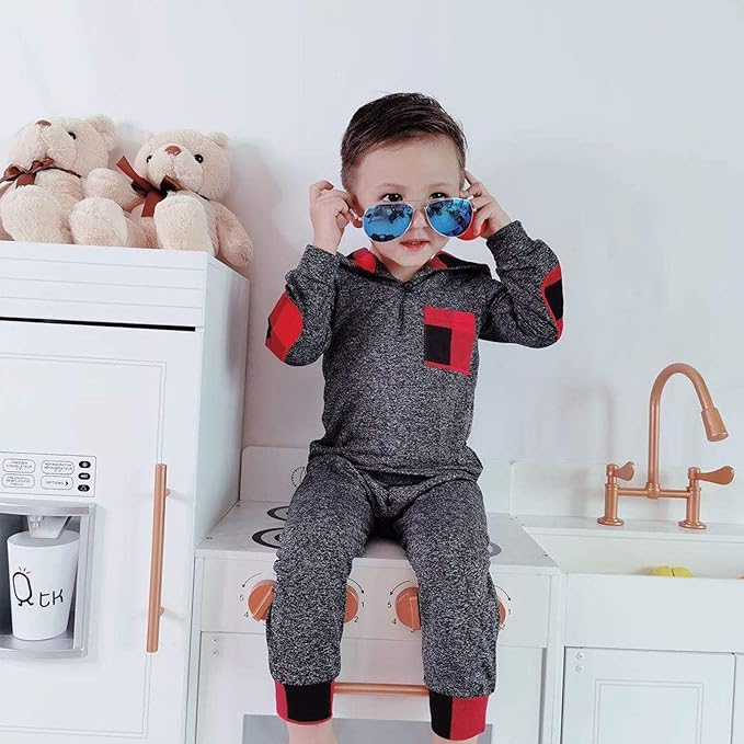 Toddler Baby Boy Clothes Infant Newborn Boy Outfit Long Sleeve Hoodie Sweatshirt Pants Fall Winter Clothes Set
