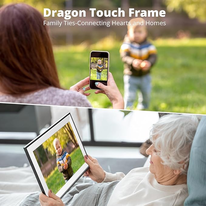 Dragon Touch 10.1'' WiFi Digital Picture Frame - HD IPS Touch Screen Digital Photo Frame Display, Auto-Rotate, Share Photos/Videos Instantly via Free App Best Gifts for Birthday, Wedding, Mom,2 Pack