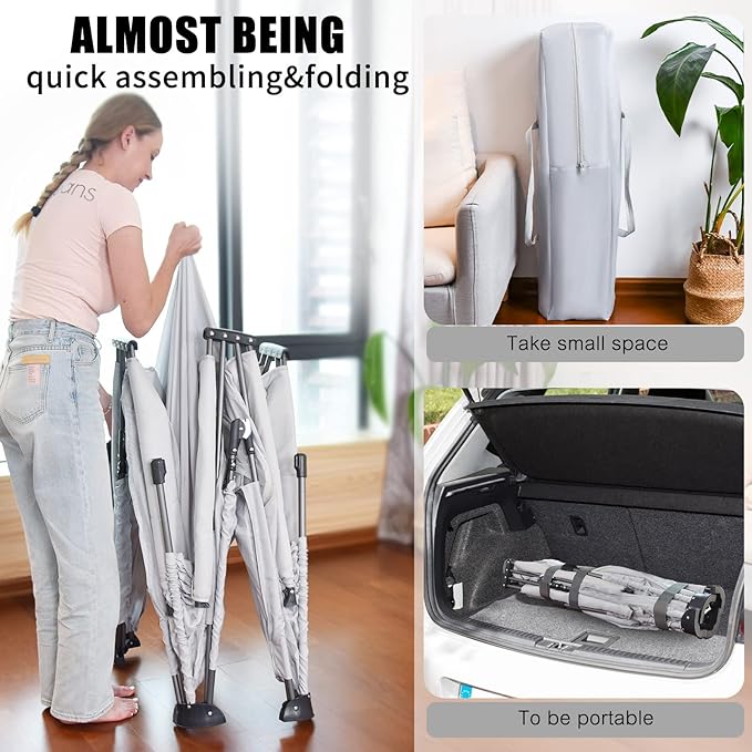 Foldable Baby Playpen 59X71 inch, iTiLike Playpen for Babies and Toddlers with 50 PCS Ocean Balls & 4 Handles, Indoor & Outdoor Kids Safety Play Pen Area, Portable Travel Play Yard