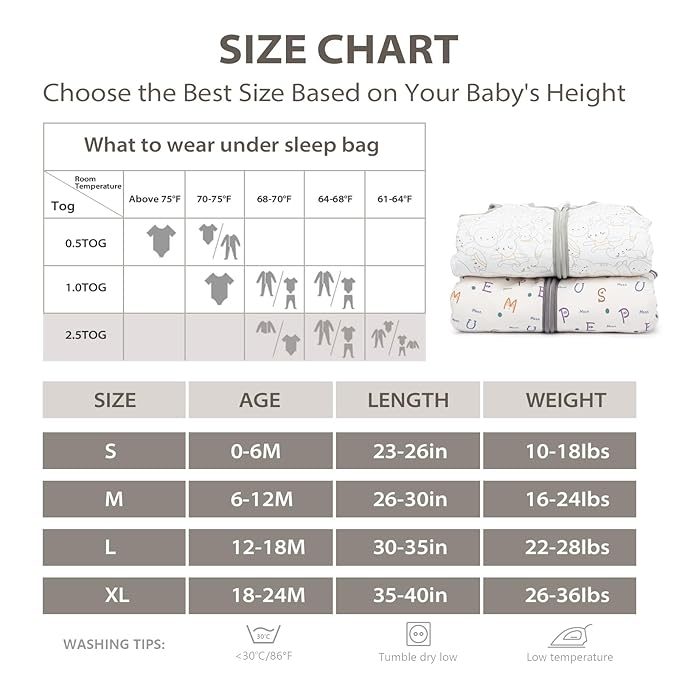 Mosebears Sleep Sack Baby Winter Wearable Blanket with 2-Way Zipper,2.5 TOG Cotton Sleep Sack Unisex (Rabbit Cat, 18-24 Months)