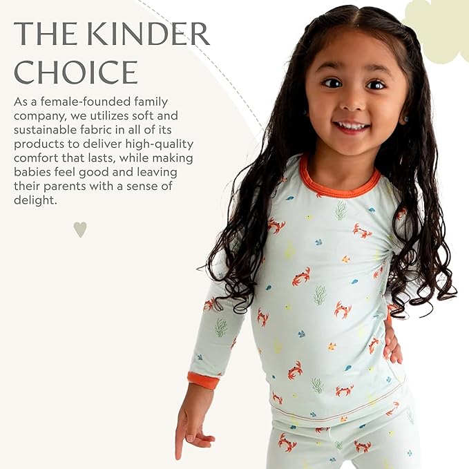 Toddler Pajamas – 95% Bamboo Viscose, 5% Spandex – Soft, Breathable Long-Sleeve Pajama Set for Kids, Sleepwear, Imported