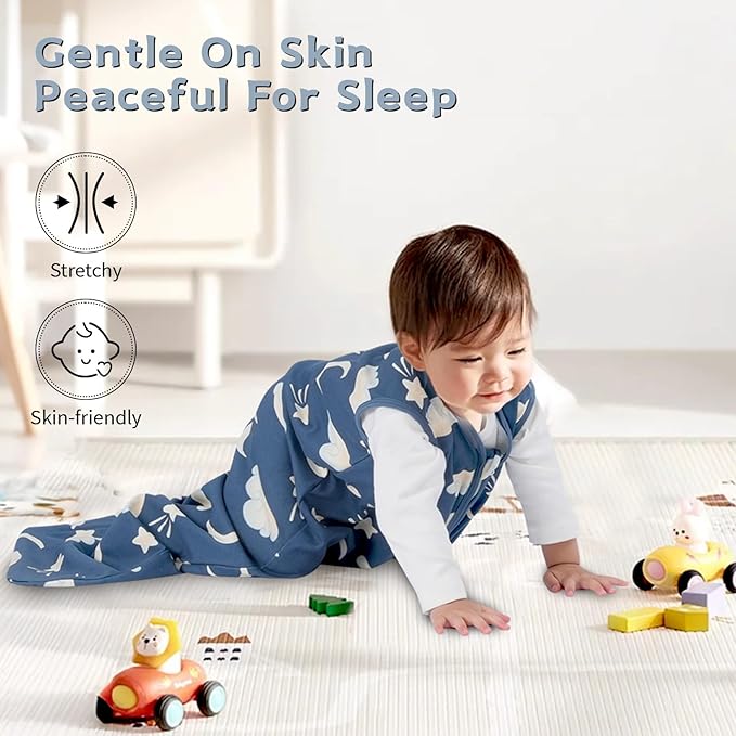 3 Pack Baby Sleep Sack 18-24 Months 100% Cotton TOG 0.5 Baby Sleeping Bag 2-Way Zipper Toddler Wearable Blankets Comfy Stretchy Summer Sleep Sacks