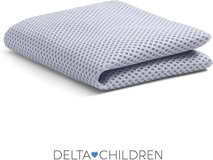 Delta Children Breathable Crib Mattress Pad Cover - Make Every Crib Mattress Breathable - Elastic Edges for Secure, Universal Fit - Machine Washable - 1 Pack, Blue