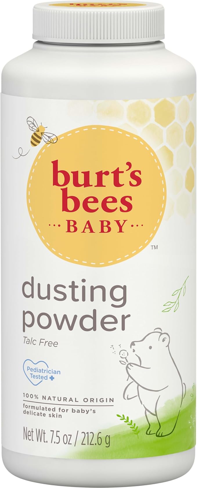 Burt's Bees Baby Dusting Powder, Talc Free and Hypoallergenic for Safe and Gentle Comfort, 100% Natural Origin, Pediatrician Tested, 7.5 Oz (Pack of 2)