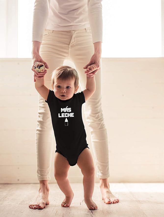 CBTwear Mas Leche - Baby Clothes - Funny Newborn Bodysuit Outfits for Boys and Girls