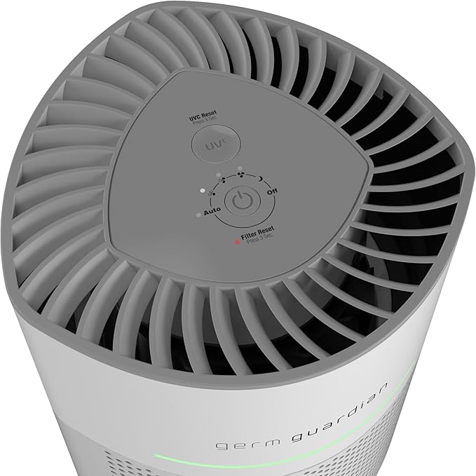 GermGuardian Airsafe+ HEPA Air Purifier for Home, Large Rooms Up To 1043 Sq. Ft. with HEPA Air Filter, UV-C Light & Air Quality Sensor, AC3000W, White