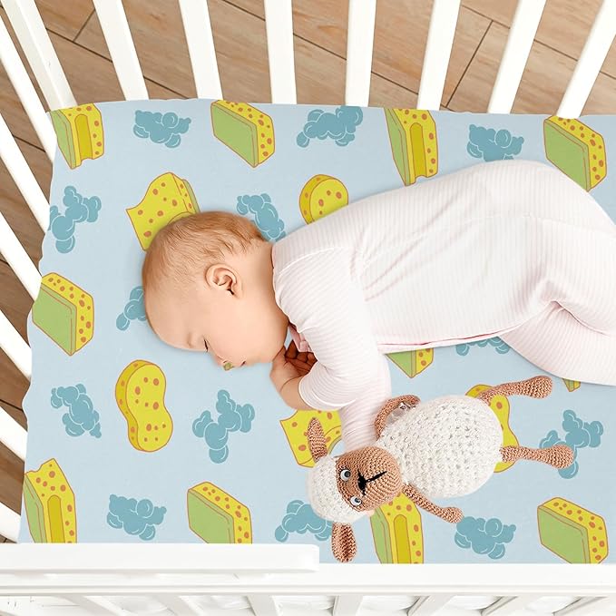 Sponge Foam Bubble Crib Sheets for Neutral Bassinet Play Sheets,Sheets Toddler Bed Sheets for Baby Boys Girs 39 * 27 * 5in