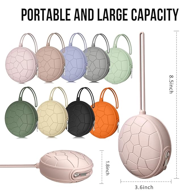 Smlpuame 3 Pack Pacifier Holder Case,Silicone Portable Pacifier Cover Pouch Bag for Diaper Bags Baby Carriage,Pacifier Storage Container Box,Easy to Clean(Mint+Blush+Vivid Tangerine)