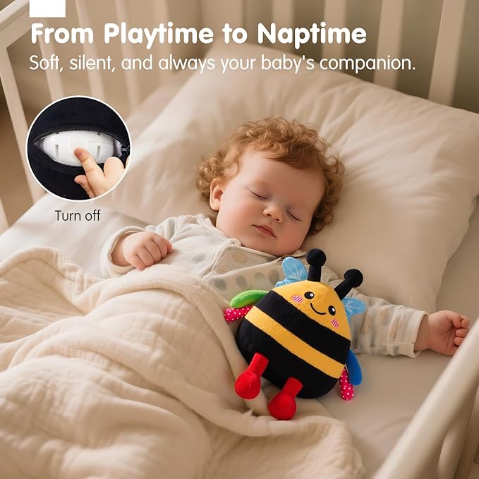 hahaland Baby Toy for 6 + 12 18 Months – Crawling Musical Dancing Bouncing Learning Bee Plush, Interactive Tummy Time Toy for 1 2 3 Year Old Boys Girls Birthday Gifts