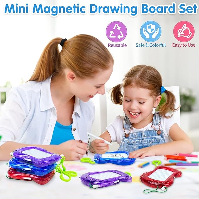 36 Pack Mini Magnetic Drawing Board for Kids, Backpack Keychain Clip Drawing Boards Goodie Bags Stuffers, Erasable Doodle Sketch Writing Pad for Boys Girls Classroom Reward Birthday Party Favor Gifts