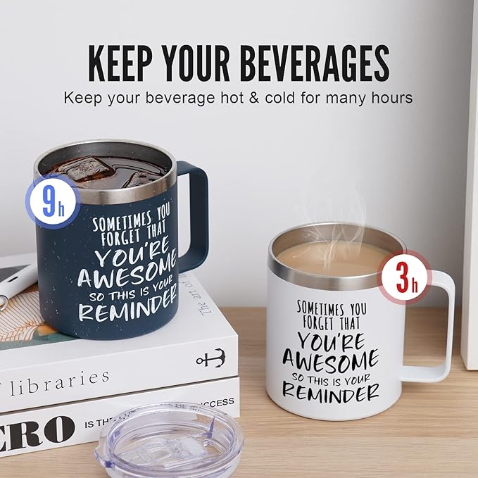 NOWWISH Birthday Gifts for Men - Awesome Coffee Mug, Inspirational & Holiday Presents for Men Him Boyfriend Husband, 14oz Navy Blue