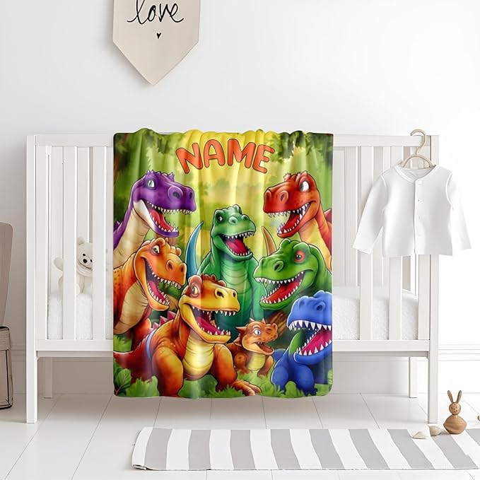 Ship Next Day, Personalized Baby Blanket for Boys Girls - Printed in USA, Custom Baby Blanket with Name Super Soft Plush Flannel, Easter Christmas Brithday Gifts for Baby Shower Kids Toddlers Newborn