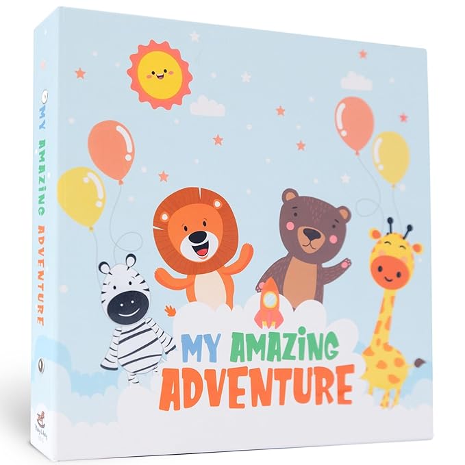 Playful Keepsake and Memory Book - First 5 Years Completely Illustrated Baby Journal - Joyful Scrapbook for Boy or Girl - Easily Record Radiant Memories - Perfect for Baby Shower