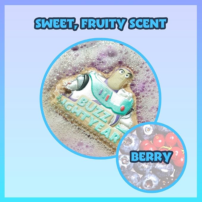Toy Story Woody Buzz Lightyear and Forky Bath Bombs for Kids, Fun Bright Rainbow Colors, Berry Scented for Kids, Ages 3+, by Townley Girl