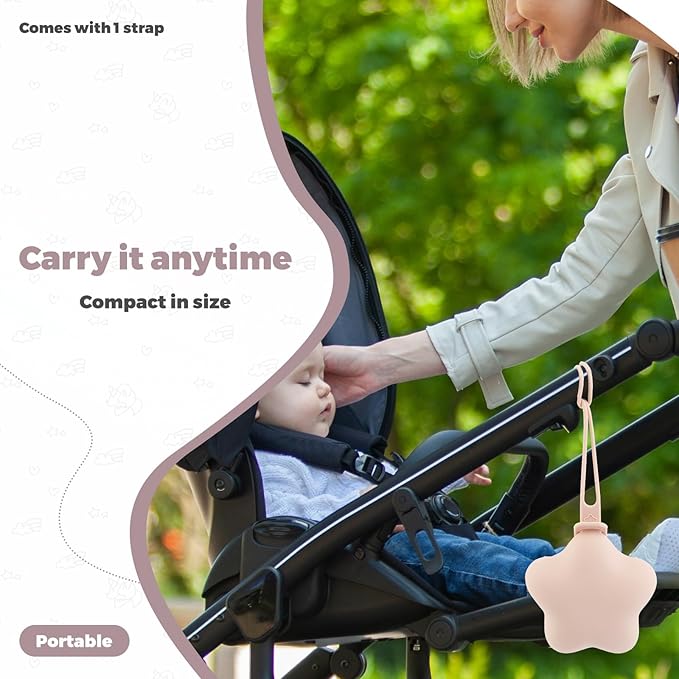 12 Pcs Silicone Pacifier Holder Case Safe and Soft Material Pacifier Pouch Portable Pacifier Case Protective Pacifier Storage Case Easy to Clean for Diaper Bag Stroller