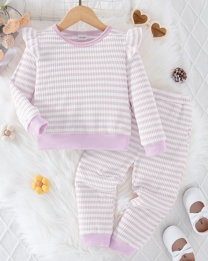 Mioglrie Baby Girl Clothes Infant Toddler Girls Fall Winter Outfits Sweatshirts Clothing Set 3 6 12 18 24 Month 2T 3T