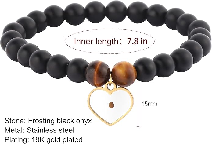 Miscarriage Gift Heart Charm Stretch Bracelet Crystals and Healing Stones Bracelet for Mother Father