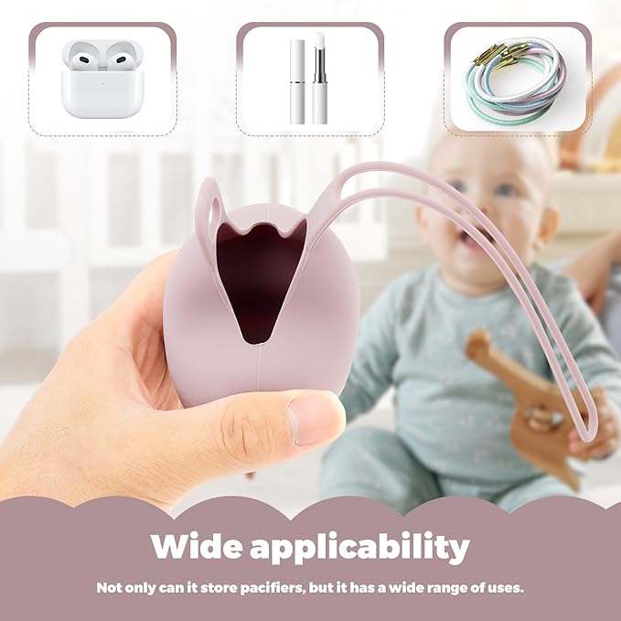 12 Pcs Silicone Pacifier Holder Case Safe and Soft Material Pacifier Pouch Portable Pacifier Case Protective Pacifier Storage Case Easy to Clean for Diaper Bag Stroller