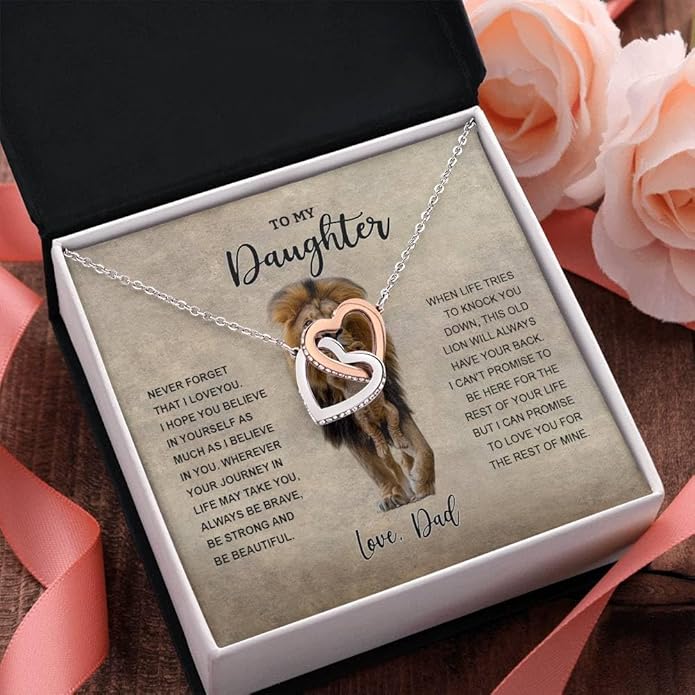 To My Daughter Gift Necklace From Dad or Mom - Badass Daughter Jewelry With Heartfelt Message & Elegant Box