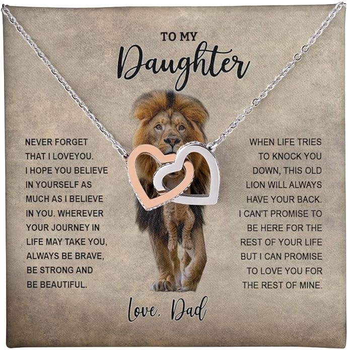 To My Daughter Gift Necklace From Dad or Mom - Badass Daughter Jewelry With Heartfelt Message & Elegant Box