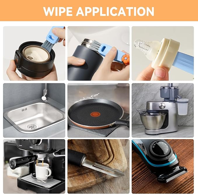 3 in 1 Cup Lid Cleaning Brush, Cup Lid Cleaning Brush Brush, Multifunctional Bottle Cleaning Tools,Home Kitchen Crevice Brush Toolsfor Bottle Gap Tight Spaces (Blue)