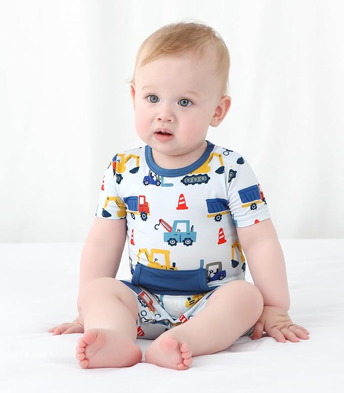 Baby Boy Romper Toddler Boys Short Sleeve Shorts Soft Jumpsuit Outfit Viscose Made from Bamboo