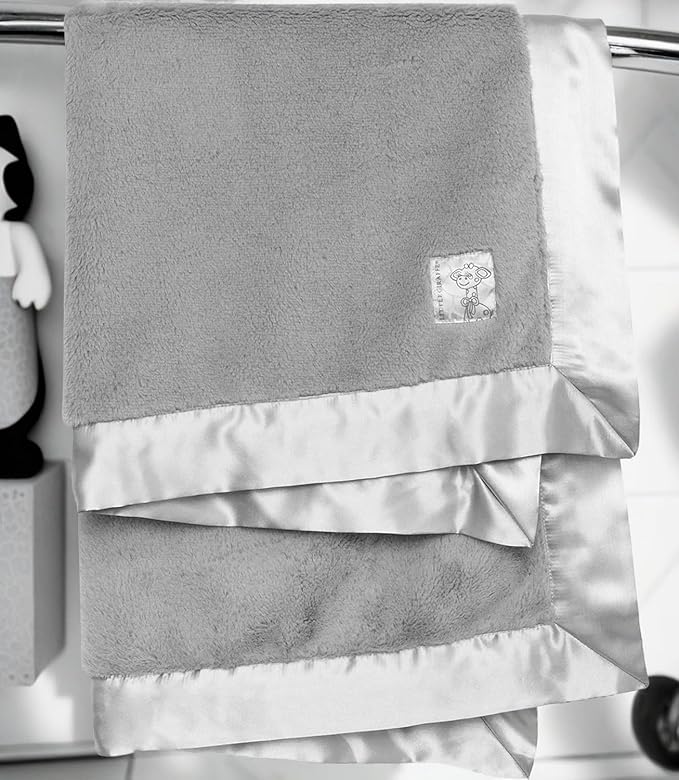 Little Giraffe Posh Mink Baby Blanket 29" x 35", Silver