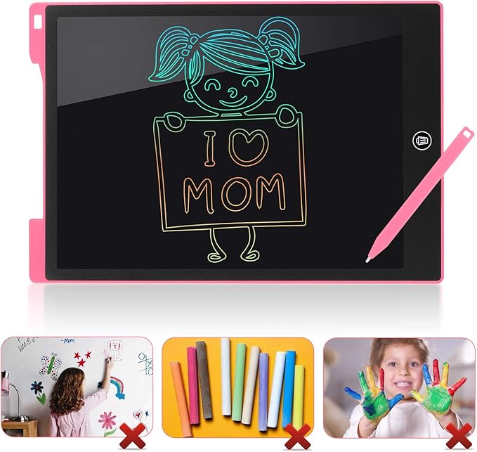 12-Inch LCD Writing Tablet for Kids Doodle Board, Electronic Sketch Drawing Tablet Drawing Pad Activity Games Drawing Board, LEYAOYAO Toddler Travel Learning Toy - Gift for 3-6 Years Old Girl Boy