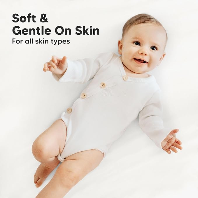 2-Pack Mini Crib Sheets Fitted - 38x26 Pack N Play Sheets for Pack and Play Mattress, Organic Cotton, Soft & Breathable Playard Bedding, Neutral Mini Toddler Bed Cover for Boys, Girls (Soft White)