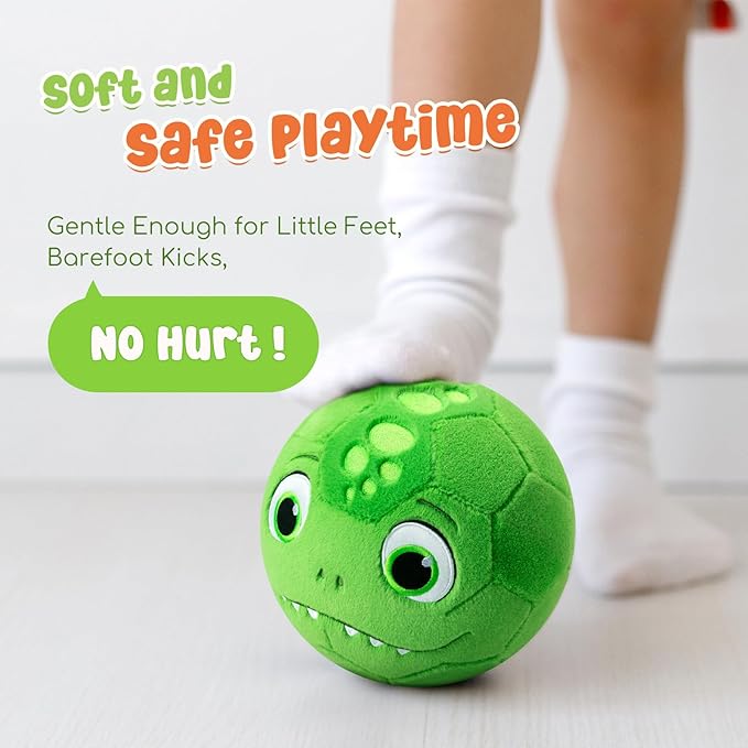 3 Pack Soft Sports Balls for Toddlers 1-3, Inflatable Plush Baby Balls Set for Kids 3-5, 5 Inch Soccer Ball & Basketball, 6.5 Inch Football, Mini Toddler Ball Toys for Boy Girl First Gifts