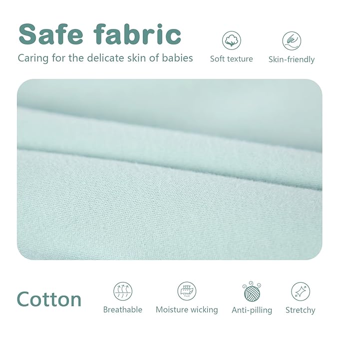 Mosebears Sleep Sack Baby Winter Wearable Blanket with 2-Way Zipper,2.5 TOG Cotton Sleep Sack Unisex (Calm Sage, 12-18 Months)