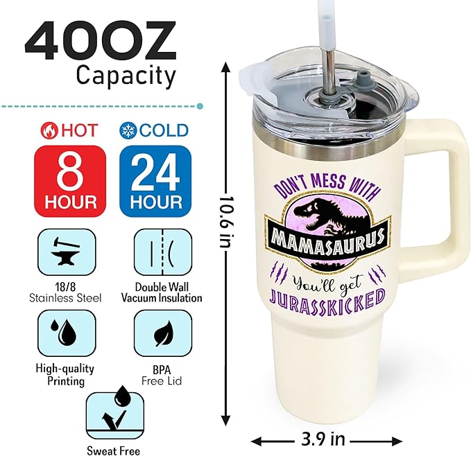 Mom Gifts From Daughter, Son - Birthday and Christmas Presents for Mother - New Mom Tumbler 40OZ