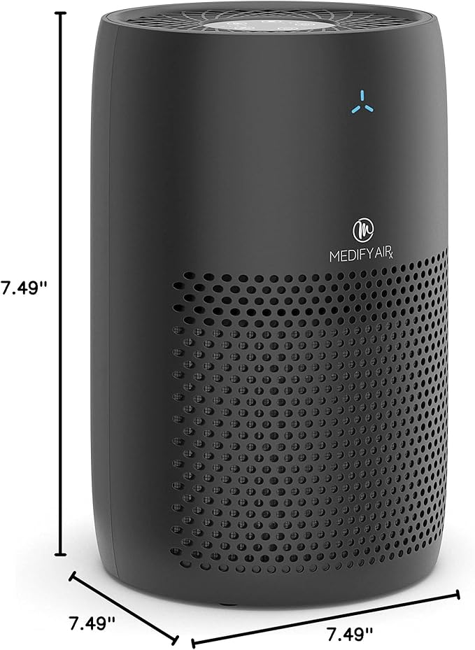 Medify MA-22 Air Purifier with True HEPA H13 Filter | 555 ft² Coverage in 1hr for Allergens, Smoke, Wildfires, Dust, Odors, Pollen, Pet Dander | Removal to 0.1 Microns | Black, 1-Pack
