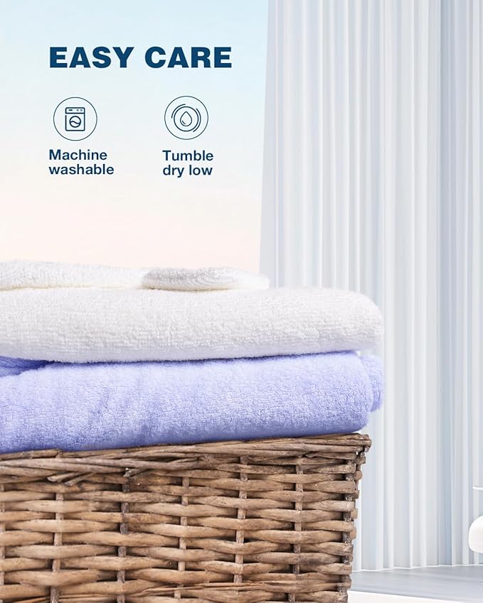 ZIONOR Hooded Bath Towel for Kids - 50''L x 35''W Extra-Large Hooded Towels for Big Kids 6-10, Kids Beach Towels Made from Bamboo Rayon, Suitable for Bath, Pool, Beach(White Bear)