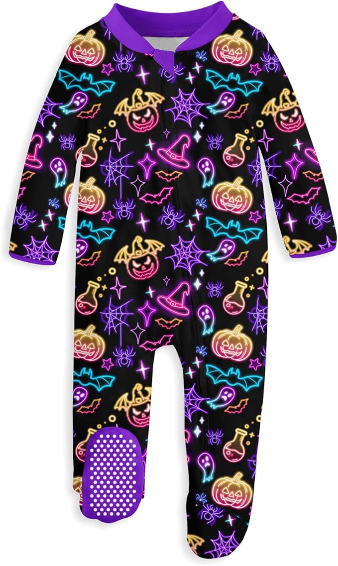 UNIFACO Baby Girls Boys Footed Pajamas One-Piece Sleeper Snug Fit Sleep and Play Zip Front Footie Romper 0-12 Month