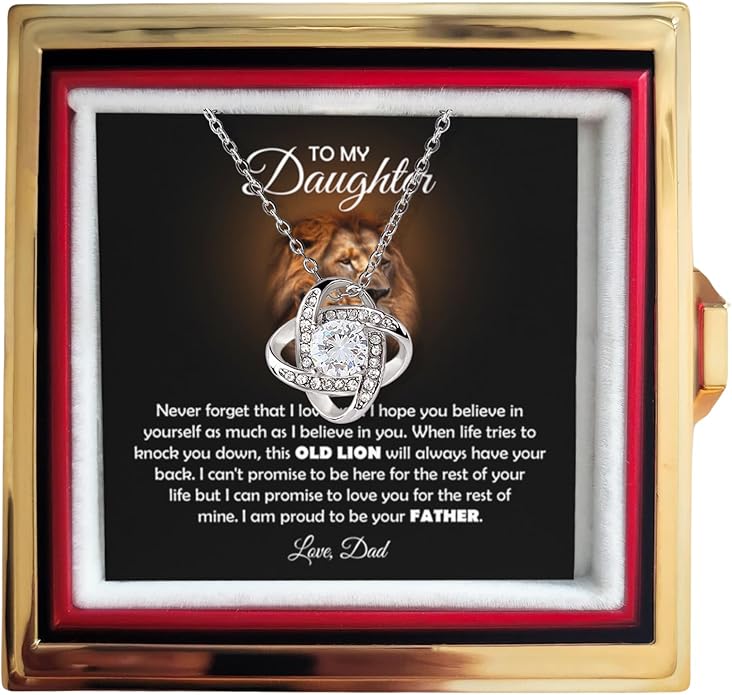 To My Beautiful Daughter Necklace from Mom & Dad | Cubic Zirconia Pendant with Heartfelt Message Card & Gift Box | Daughter Birthday, Graduation, Christmas Jewelry Gift from Parents