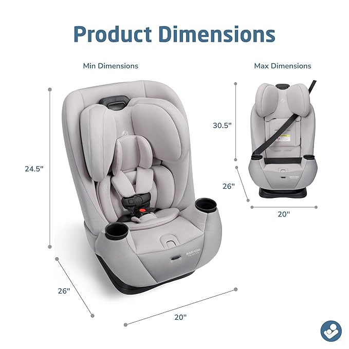 Maxi-COSI Pria All-in-One Convertible Car Seat, Infant to Toddler Car Seat, Easy-Install Harness, Machine-Washable Cover, 5-100 lbs, SeaDrift