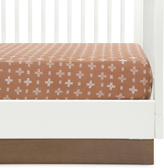 Delta Children Fitted Crib Sheets for Girls and Boys - 100% Organic Cotton Crib Sheet for Standard Crib and Toddler Mattresses - 28x52 Inch - GOTS Certified (Pack of 3), Neutral Boho