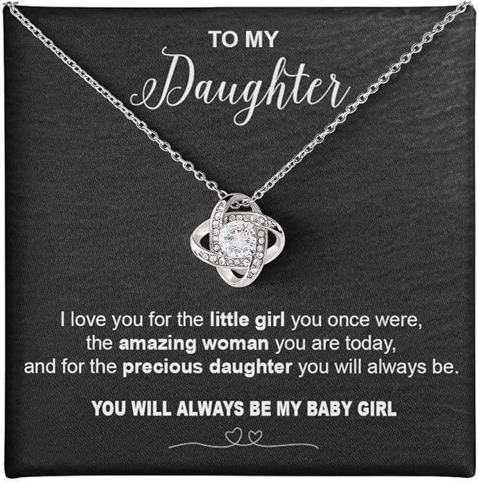 To My Daughter Gift Necklace From Dad or Mom - Badass Daughter Jewelry With Heartfelt Message & Elegant Box