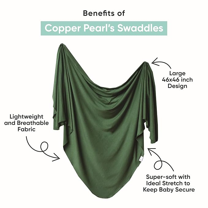 Copper Pearl Large Premium Knit Baby Swaddle Receiving Blanket Powell
