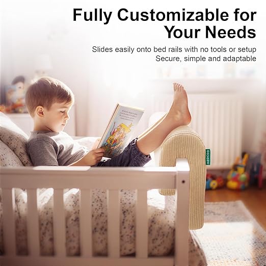 Bed Rail Bumpers Protector, Hospital Bed Rails Padding, Loft Beds and Bunk Beds Bumpers Protector, Premium Soft Memory Foam - Anti-Bump | Fall Prevention, Size 27.6 x 5.5 x 11.8 Inches, Beige