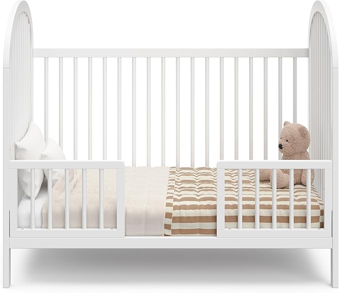 Graco Olivia Convertible Crib (White) – GREENGUARD Gold Certified, 100% Solid Wood, Fits Standard Crib Mattress, Converts to Toddler Bed and Daybed, 4 Adjustable Mattress Heights