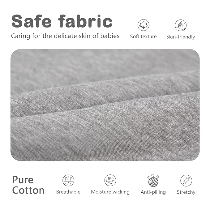 Mosebears Unisex Rayon Made from Bamboo Wearable Blanket with 2-Way Zipper,2.5 Tog Baby Winter Sleep Sack (Grey,0-6 Months)