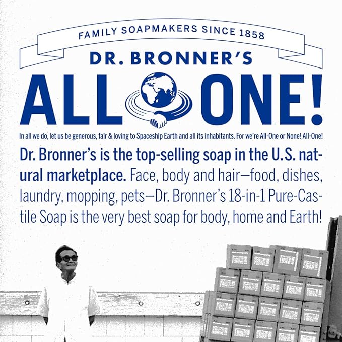 Dr. Bronner's - Organic Sugar Soap (Lemongrass, 64 Ounce) - Made with Organic Oils, Sugar and Shikakai Powder, 4-in-1 Use: Hands, Body, Face and Hair