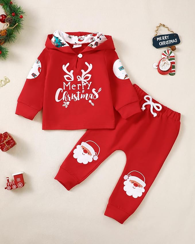 Toddler Baby Boy Clothes Infant Newborn Boy Outfit Long Sleeve Hoodie Sweatshirt Pants Fall Winter Clothes Set